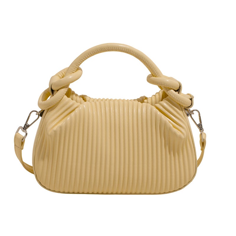 Unique Personality Pleated Striped Handbag For Women Fashion Versatile Small Square Bag Simple Shoulder Bag - Image 1
