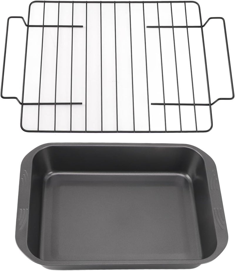 Roast Pan with Rack, Broiling Pan with Rack, Non Stick Carbon Steel Roasting Pan for Turkeys, Oven Safe Baking Pan with Iron Handles, Dishwasher Safe Roaster Pan for - Image 1