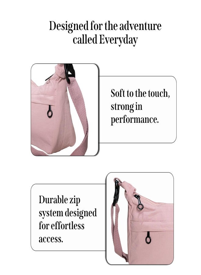 RarePicks Crossbody Sling Bags for Women | Adjustable Strap Half Moon Sling Bag, Water Resistant Crescent Crossbody Travel Purse, Stylish Fanny & Waist Handbag (Pink) - Image 3