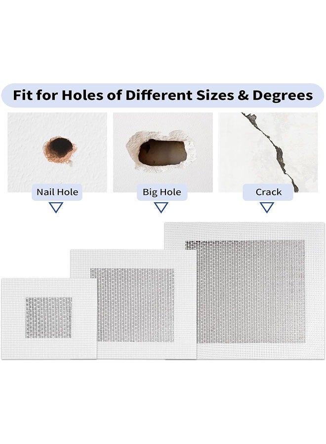 Drywall Repair Kit 13 PCS, 2/4/6 Inch Self-Adhesive Drywall Patch with Scraper and Sandpapers, High Strength Aluminum Wall Patch Repair Kit, Plasterboard Hole Repair Kit for Fixing Dry Wall Holes  - Image 4