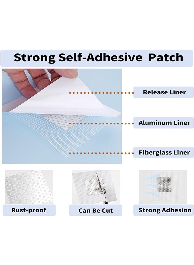 Drywall Repair Kit 13 PCS, 2/4/6 Inch Self-Adhesive Drywall Patch with Scraper and Sandpapers, High Strength Aluminum Wall Patch Repair Kit, Plasterboard Hole Repair Kit for Fixing Dry Wall Holes  - Image 3