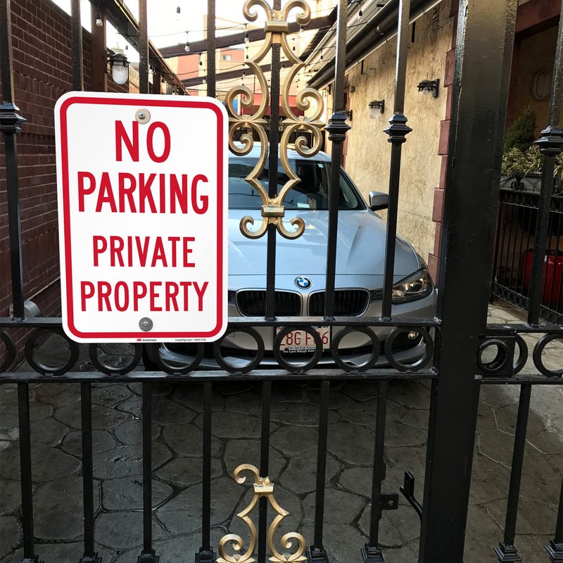 SmartSign - K-1667-EG-12x18-D2 "No Parking - Private Property" Sign | 12" x 18" 3M Engineer Grade Reflective Aluminum - Image 3