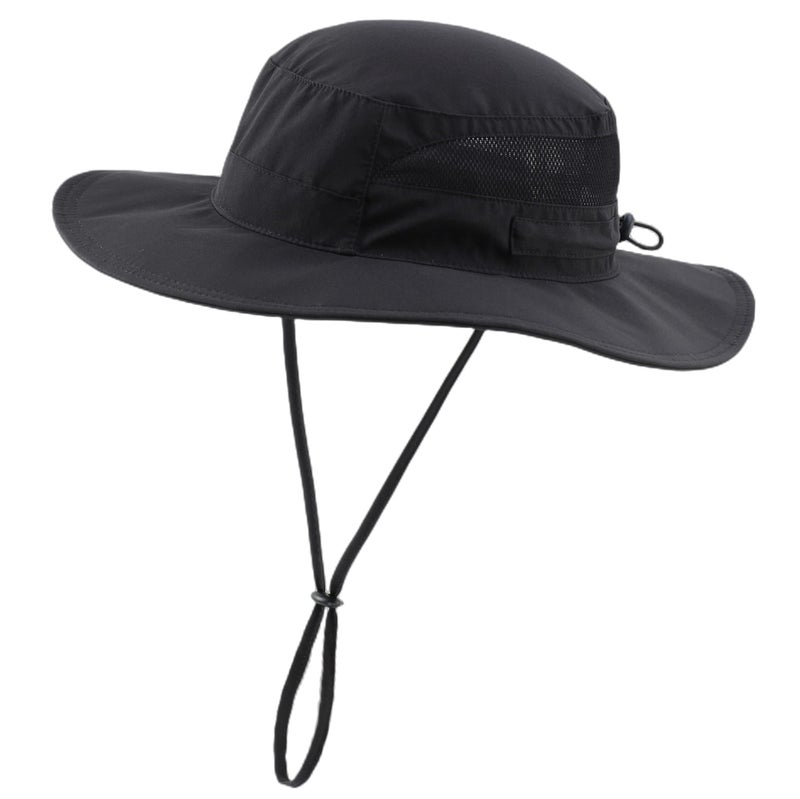 Connectyle UPF 50+ Sun Protection Hat for Women Ladies Sun Hat Quick Dry Summer Beach Hats Foldable Outdoor Safari Hats Black - Image 1