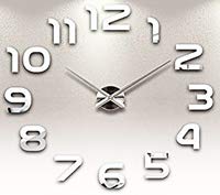Shopper52 shopper 52.com Abstract Acrylic Wall Clock Sticker (30 x30 cm, Silver) - Image 2