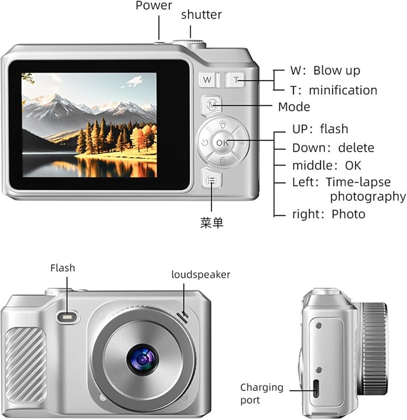 Black Small Digital Camera High Sensitivity 8X Zoom Travel Photos - Image 4