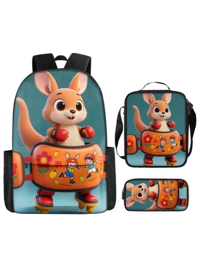 Bright Li Fire Unlock the new fashion of childish fun! Three-piece set of bags, cartoon elements for children and teenagers (students, children, friends' outings, mountain climbing, schooling, etc. can be used) - 98 - Image 2