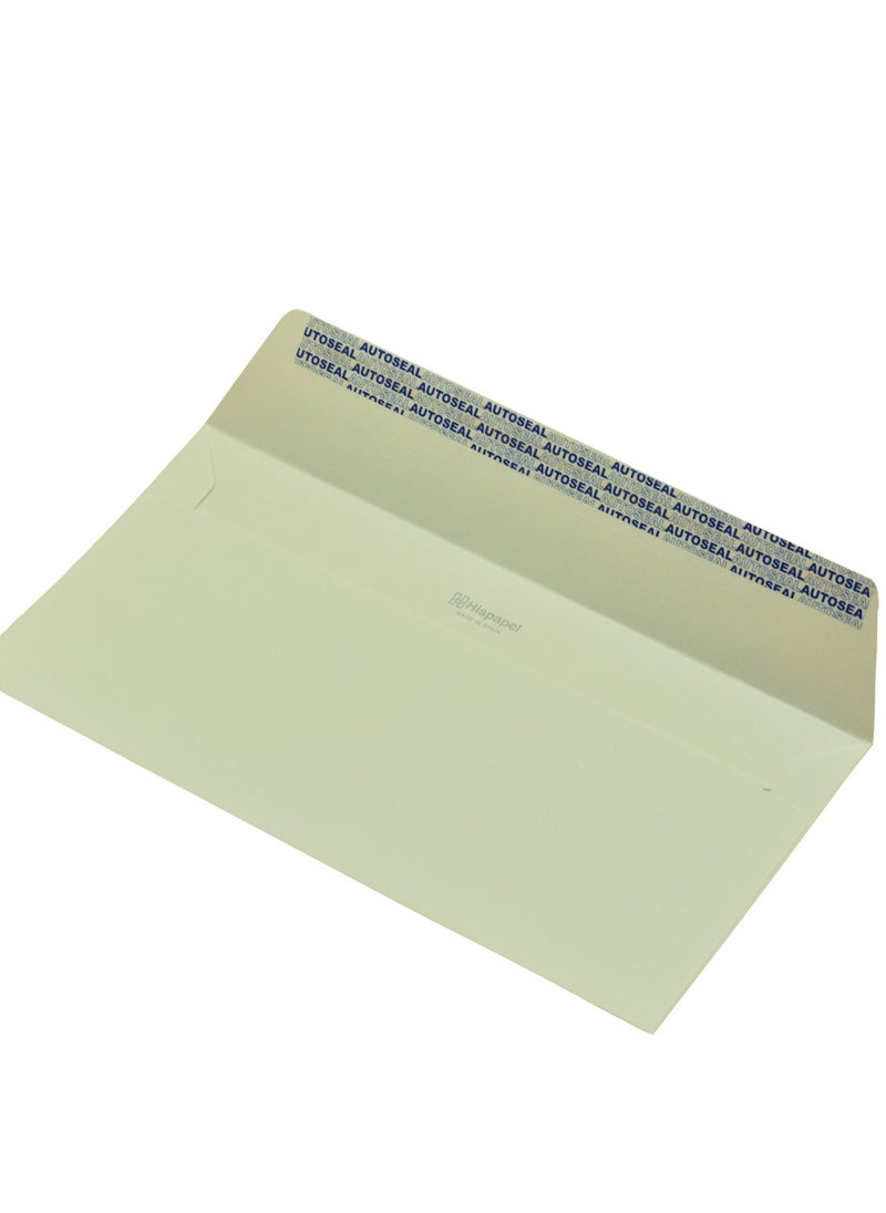 Hispapel - Hispapel Envelopes Auto Seal Cream Color  110 x 220 MM Pack of 50 - Image 1