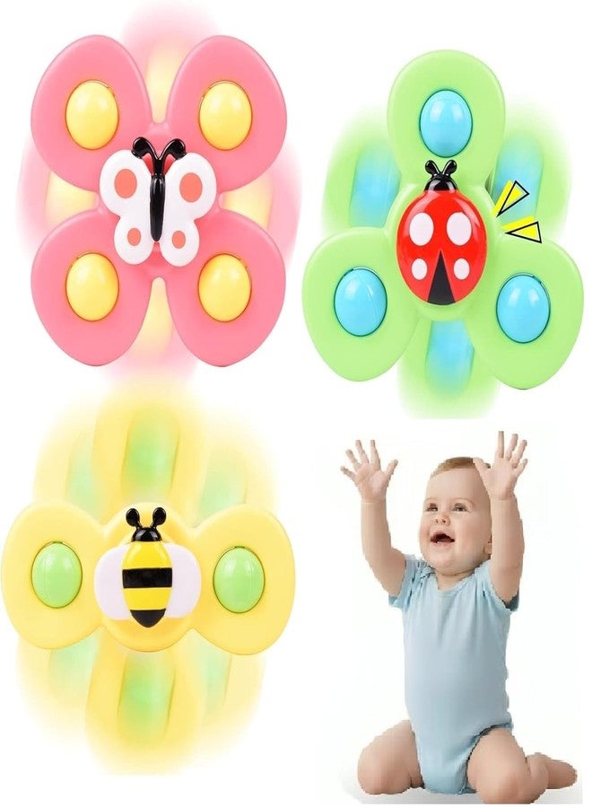 Sky Tech® Bath Toy 3Pcs Silicone Suction Cup Base Sensory Waterproof Bath Spinner Bath Sticks to Rotating Learning Baby Smooth Surface Chair Tray for Kids (3Pcs Silicone Suction Cup) - Image 1