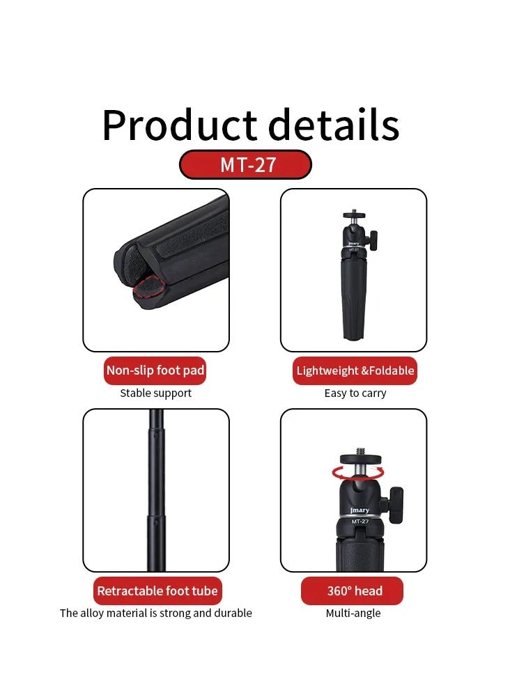 Jmary Jmary MT27 Mini Portable Lightweight Tripod Stand Smart Selfie Stick 360 Rotation for Phone and Camera - Image 5