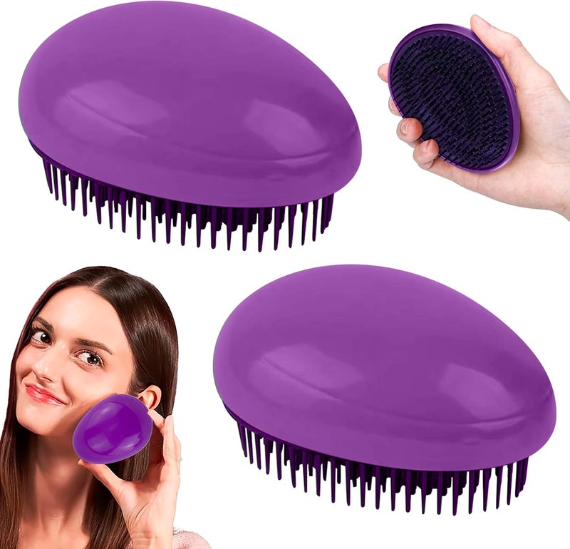 2Piece Purple Mini Hair Brush Set Oval Detangling Hair Brush for Wet and Dry Hairs Hair Brushes for Women Pocket Hair Brush for On the Go Size115cm