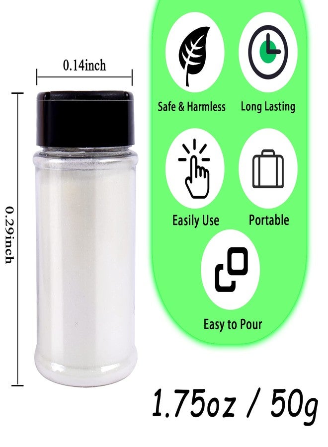 Renfio Glow in The Dark Glitter, 1.94oz 55g Luminous Ultra Fine Glitters Powder Glowing Glitter Epoxy Resin PET Flake 1/128" 0.008" 0.2mm Sequins for Craft Supplies Tumbler Slime Hair - White to Green - Image 3