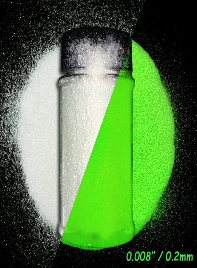 Renfio Glow in The Dark Glitter, 1.94oz 55g Luminous Ultra Fine Glitters Powder Glowing Glitter Epoxy Resin PET Flake 1/128" 0.008" 0.2mm Sequins for Craft Supplies Tumbler Slime Hair - White to Green - Image 2