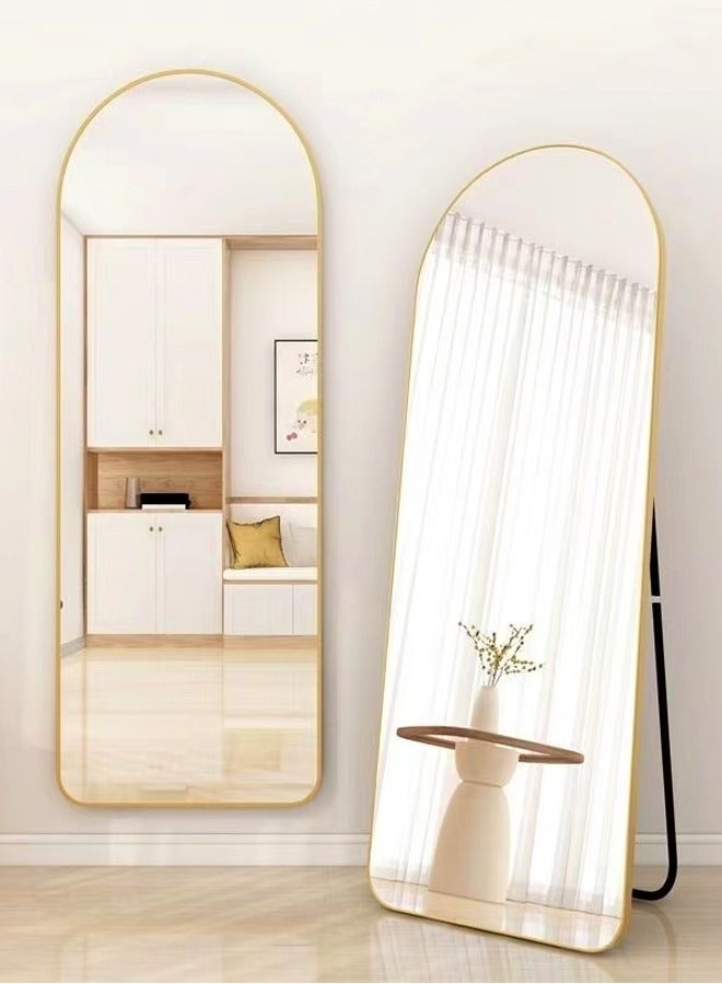 C&C Home Multipurpose Use Modern Scandinavian Arched Design Full Length Mirror Standing Hanging or Leaning Against Wall Large Bedroom Floor Mirror Dressing Mirror Wall-Mounted Mirror Round Corner Durable Iron Frame Decorative Mirror for Living Room Home Shops 80x180 cm  - Image 5