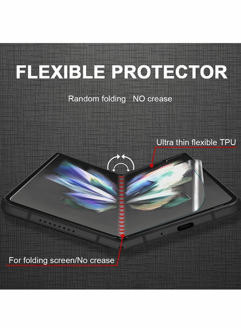 Zikra Screen Protector for Samsung Galaxy Z Fold 4 5G, Full Coverage HD Clear Film Anti-Bubble Touch Sensitive Easy Install Anti Scratch Soft Protective（3 Set） - Image 3