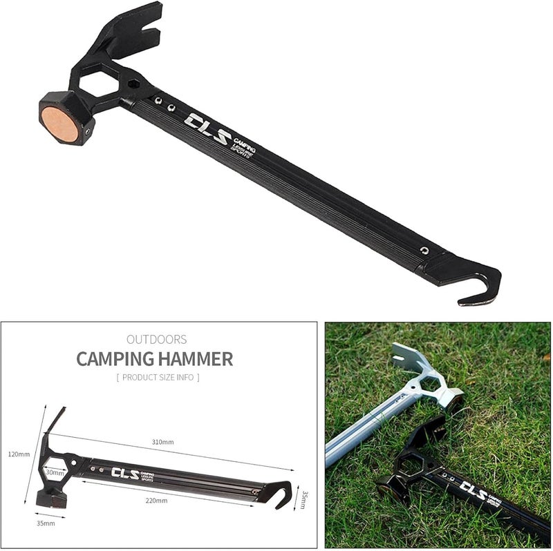 كلاراكو مطرقة خيمة خارجية شديدة التحمل، مطرقة تخييم عالية القوة مع أداة سحب أوتاد الخيمة، أداة إزالة أوتاد الخيمة، أدوات تخييم - Image 4