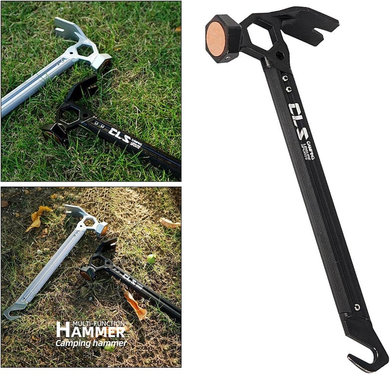 كلاراكو مطرقة خيمة خارجية شديدة التحمل، مطرقة تخييم عالية القوة مع أداة سحب أوتاد الخيمة، أداة إزالة أوتاد الخيمة، أدوات تخييم - Image 5