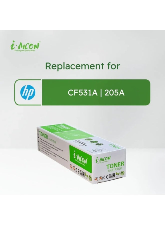 i-AICON Compatible Cyan Laser Toner CF531A 205A Cartridge 1100 Pages HP M154 M180 M181 - Image 3