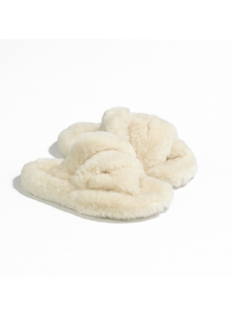 Monami Women's Home Slippers | Memory Foam, Fuzzy, Soft and Warm Cozy Open Toe Fluffy Home Shoes | Non Slip Slippers for Women and Girls  - Image 1