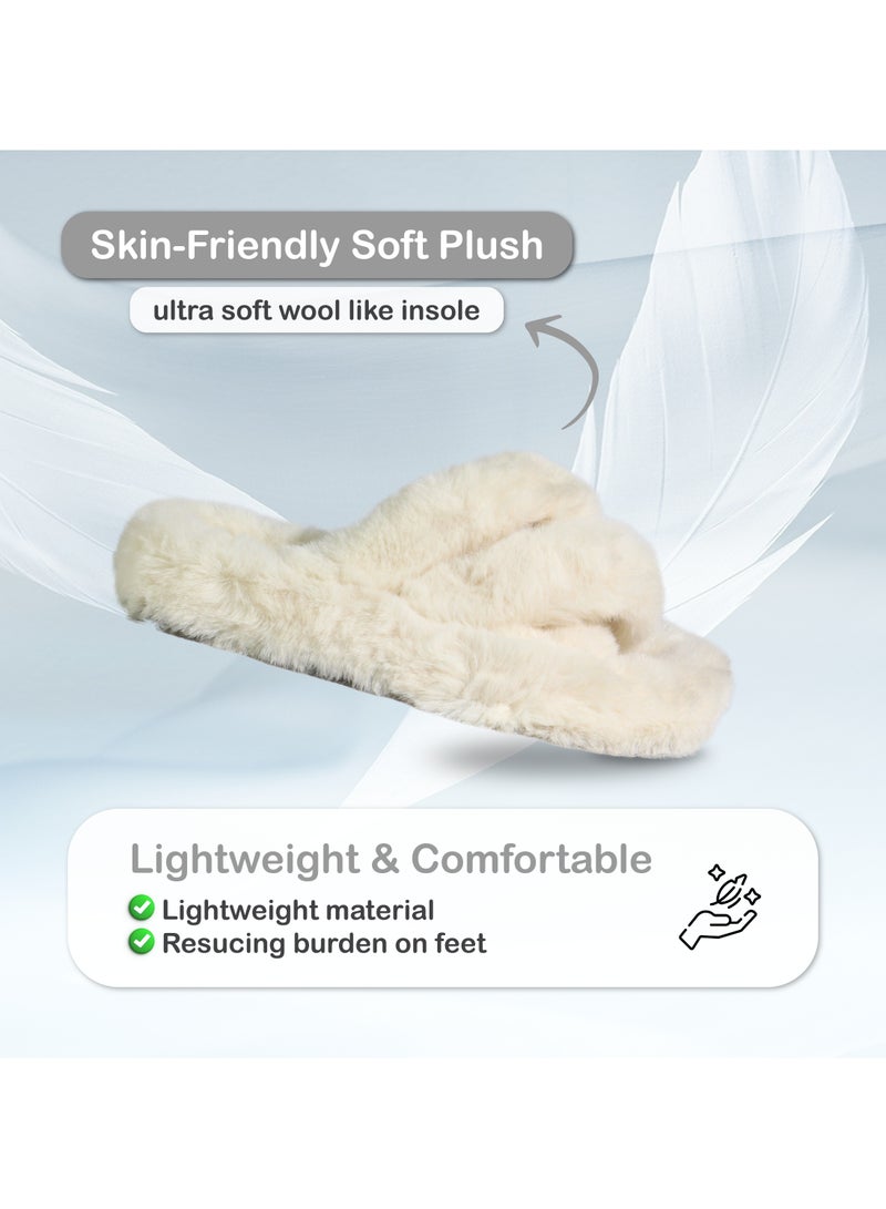 Monami Women's Home Slippers | Memory Foam, Fuzzy, Soft and Warm Cozy Open Toe Fluffy Home Shoes | Non Slip Slippers for Women and Girls  - Image 2