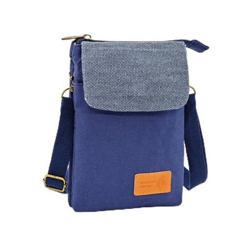 PALAY® Phone Sling Bag Canvas Mini Phone Bag Multi Layer Phone Pouch Fashion Mini Sling Bag Phone Pouch Shoulder Bag Crossbody Phone Bag with Detachable Shoulder Strap - Image 1