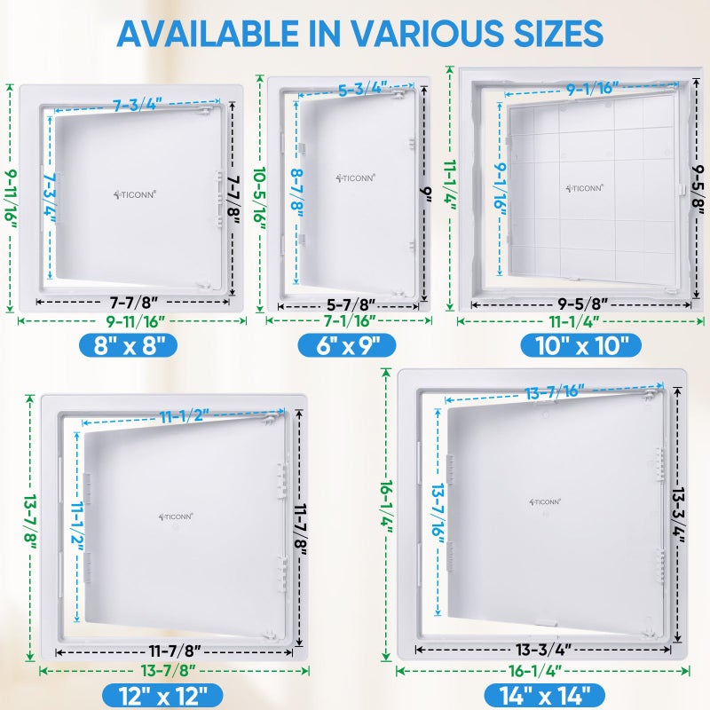 TICONN Access Panel for Drywall, 6 x 9 Inch ABS Plastic Wall Hole Cover Access Doors, Easy Install Drywall Access Panel, Ceiling, Wiring and Cables - Image 5