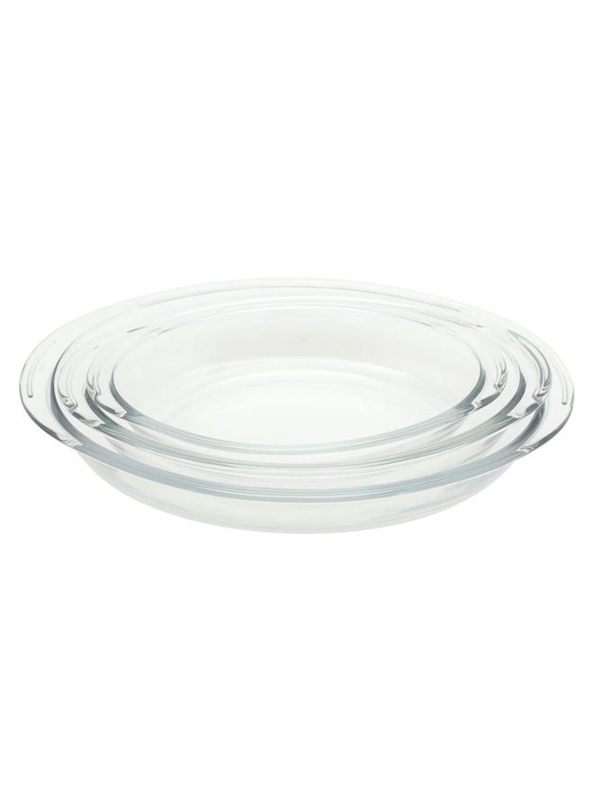 نظير طقم أواني خبز زجاجية بيضاوية من Sempre مكوّن من 3 قطع شفاف؛ صغير 1.6 لتر، متوسط 2.5 لتر، كبير 4 لتر (صُنع في البرازيل) - Image 3