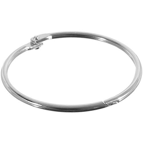 Craft County Book Ring Nickel Plated Metal Loose Leaf Rings Binder Hinge Snap Ring Key Ring, 2-Inch Diameter, 10 Pieces, Silver - Image 3