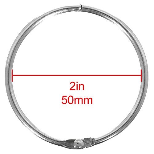 Craft County Book Ring Nickel Plated Metal Loose Leaf Rings Binder Hinge Snap Ring Key Ring, 2-Inch Diameter, 10 Pieces, Silver - Image 4