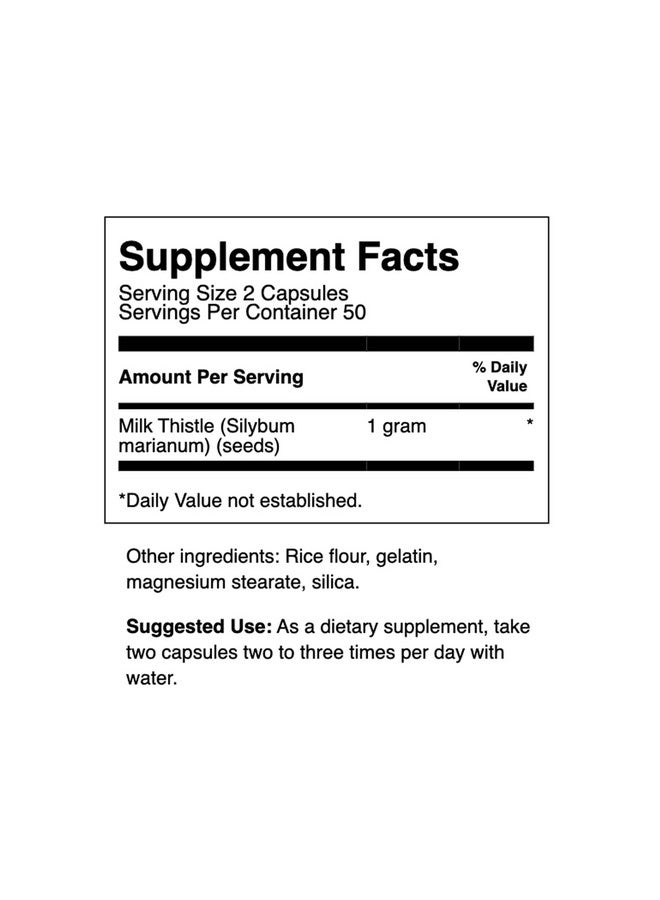 Swanson Milk Thistle-Herbal Liver Support Supplement-Natural Formula Helping to Maintain Overall Health & Wellbeing-(100 Capsules, 500mg Each) - Image 3