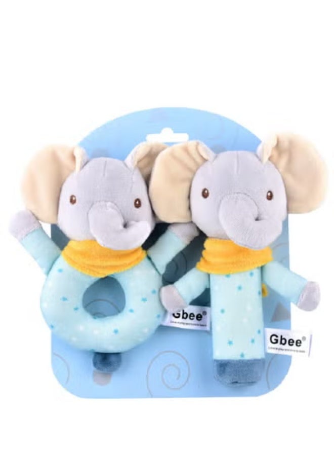 جبيه طقم ألعاب خشخيشات من القطن العضوي مصنوع من مواد عالية الجودة للأطفال، ألعاب تعليمية للأطفال الرضع - Image 1