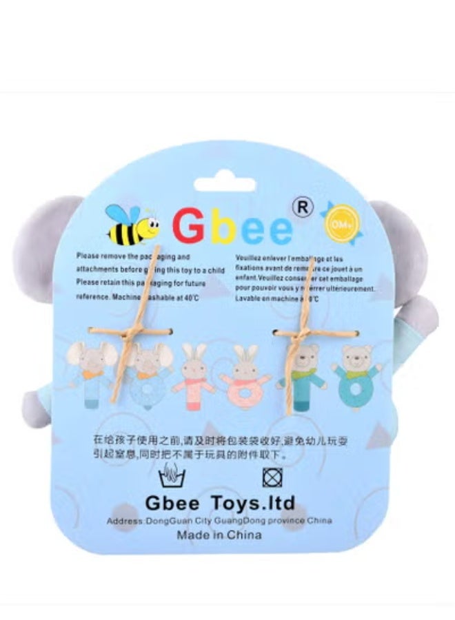 جبيه طقم ألعاب خشخيشات من القطن العضوي مصنوع من مواد عالية الجودة للأطفال، ألعاب تعليمية للأطفال الرضع - Image 5