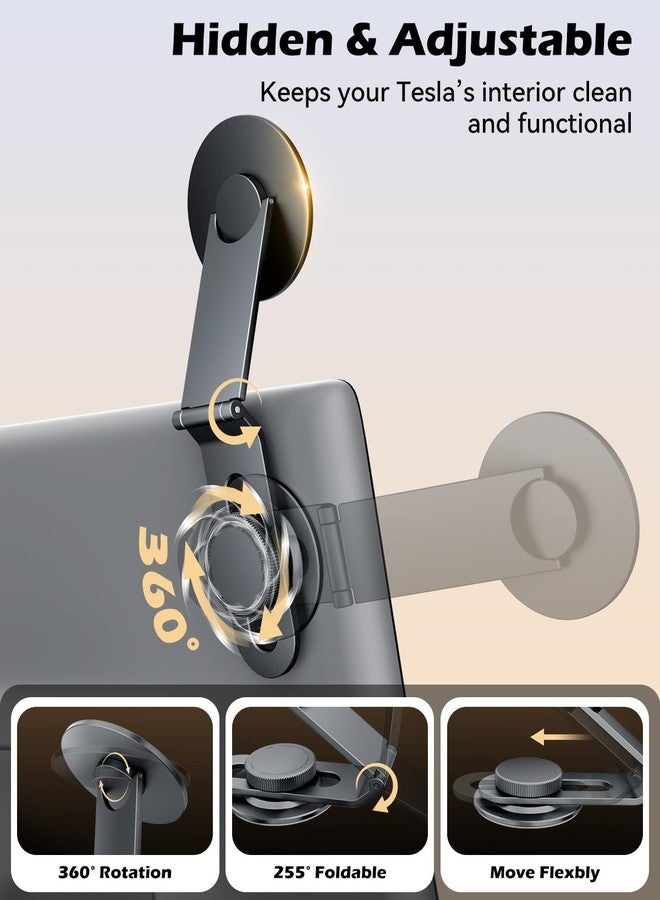 CloudValley Tesla Model 3/Y Phone Mount, Magnetic Car Metal Holder with Strong Magnet Power,【Foldable & Extendable Hidden Design】Tesla Screen Stand for 3/Y/S/X/Cybertruck, Designed for MagSafe iPhone - Image 2