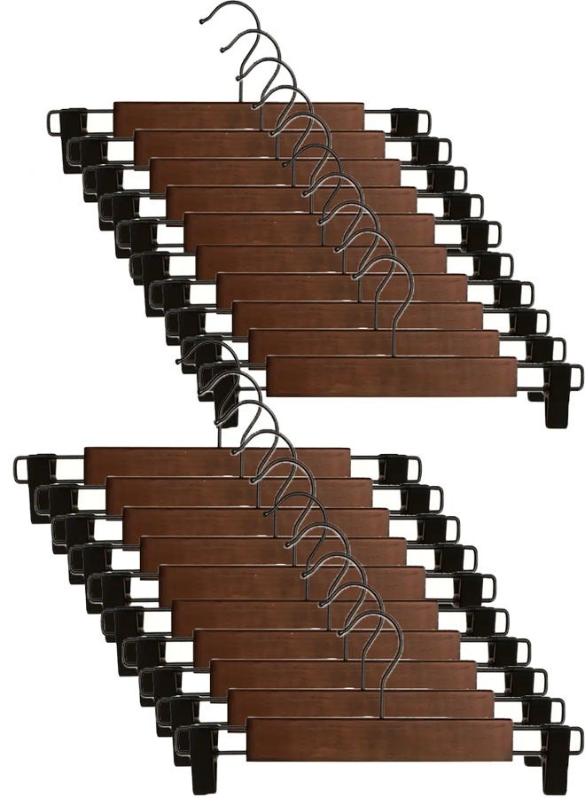 keke Pack of 20 Non-Slip Seamless Multi-Function Belt Clip Solid Wood Hook Hanger  - Image 1
