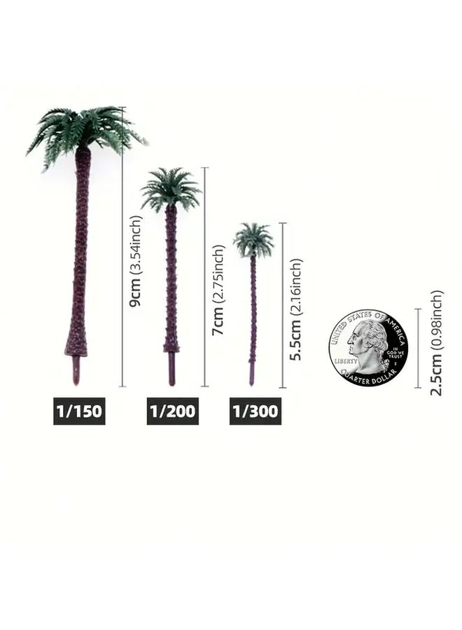 5pcs Dollhouse Miniature Summer Beach Coconut Tree 1 300 Scale Artificial Plant Model Fairy Garden Potted Landscape DIY Decorative Ornament Perfect Home Gift - Image 2