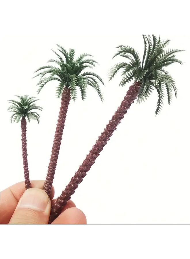 5pcs Dollhouse Miniature Summer Beach Coconut Tree 1 300 Scale Artificial Plant Model Fairy Garden Potted Landscape DIY Decorative Ornament Perfect Home Gift - Image 1