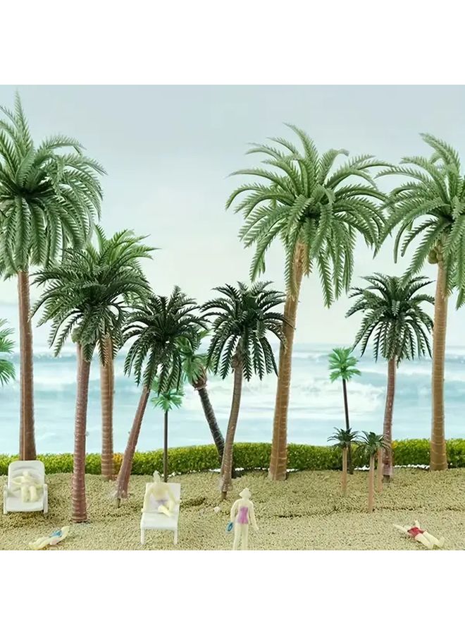 5pcs Dollhouse Miniature Summer Beach Coconut Tree 1 300 Scale Artificial Plant Model Fairy Garden Potted Landscape DIY Decorative Ornament Perfect Home Gift - Image 4