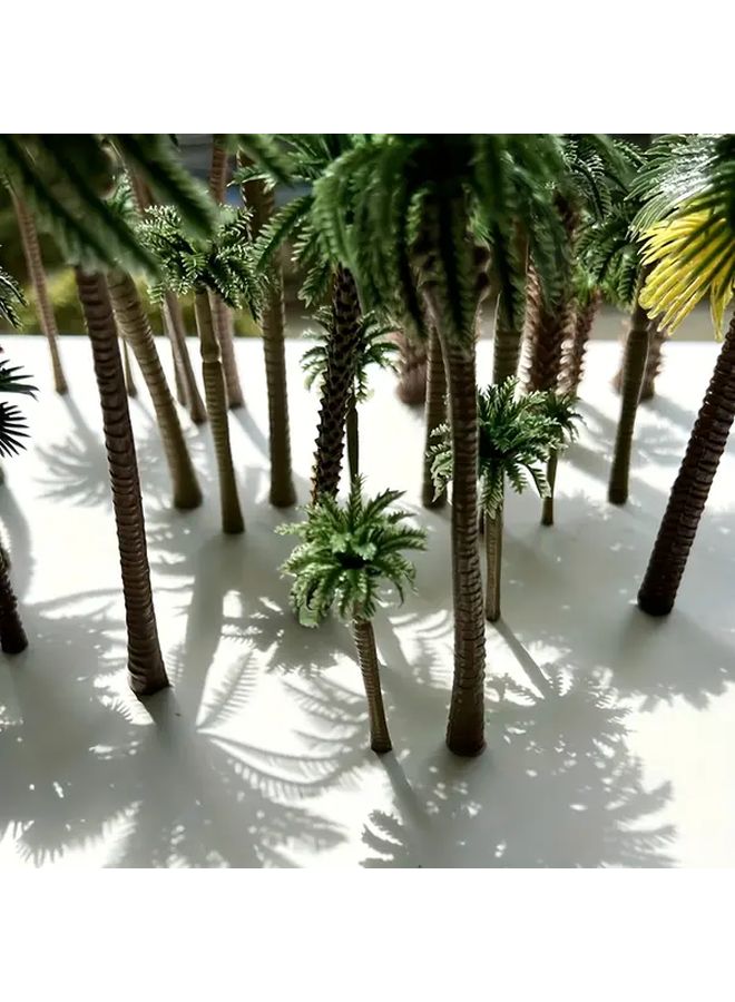 5pcs Dollhouse Miniature Summer Beach Coconut Tree 1 300 Scale Artificial Plant Model Fairy Garden Potted Landscape DIY Decorative Ornament Perfect Home Gift - Image 5