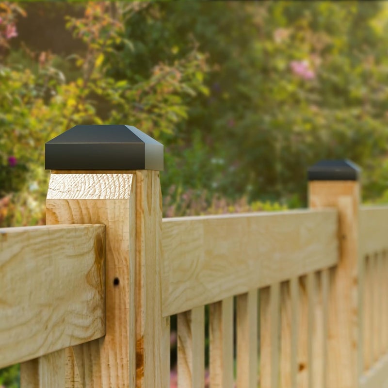 HILLMASTER 2X2 Post Caps for Wood Fence Post,Water-Proof UV-Proof Durable PP Plastic Decking Post Top Cap Cover for Metal Fence,Mailbox,Metal Wood Plastic Vinyl Iron Deck Railing, 6 Pcs, Black - Image 4