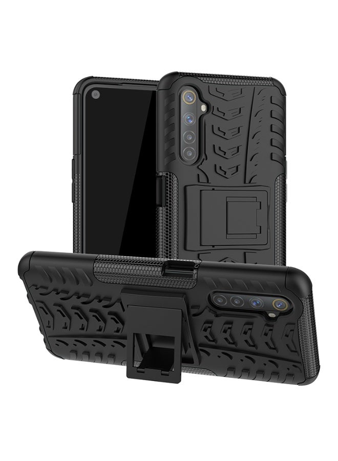 Case Cover Shock resistant  Kickstand TPU + PC Compatible with  Realme 6  (Black) - Image 1