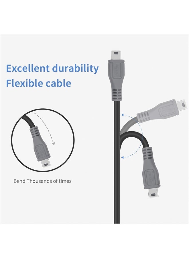 Duttek Mini USB to USB C OTG Cable, USB C Male to Mini USB 5-Pin Male On-The-go Data Convertor Adapter OTG Cable for MacBook, iMac Pro, Chromebook Pixel(Grey & Black) (10 inch/25 cm) - Image 4
