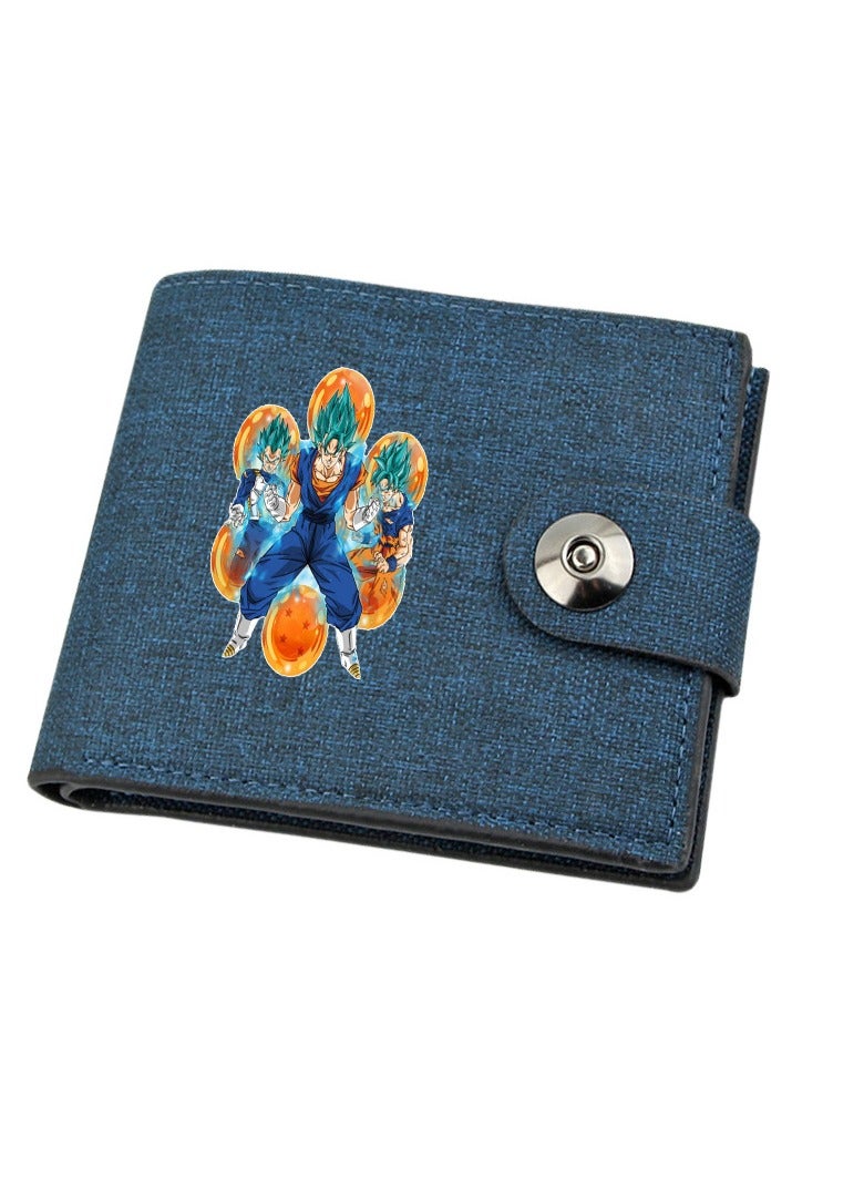 KUYING Anime Dragon Ball Short Wallet Snap Wallet 