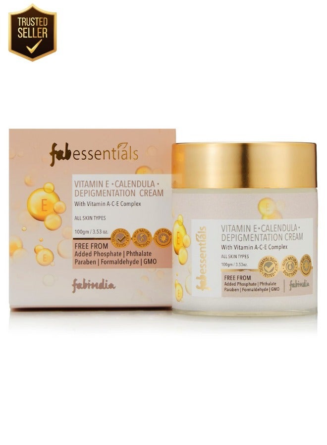 Fabessentials Vitamin E & Calendula Depigmentation Cream | Reduces Dark Spots & Evens Skin Tone - 100g | Brightening & Nourishing Formula for Flawless Skin - Image 1
