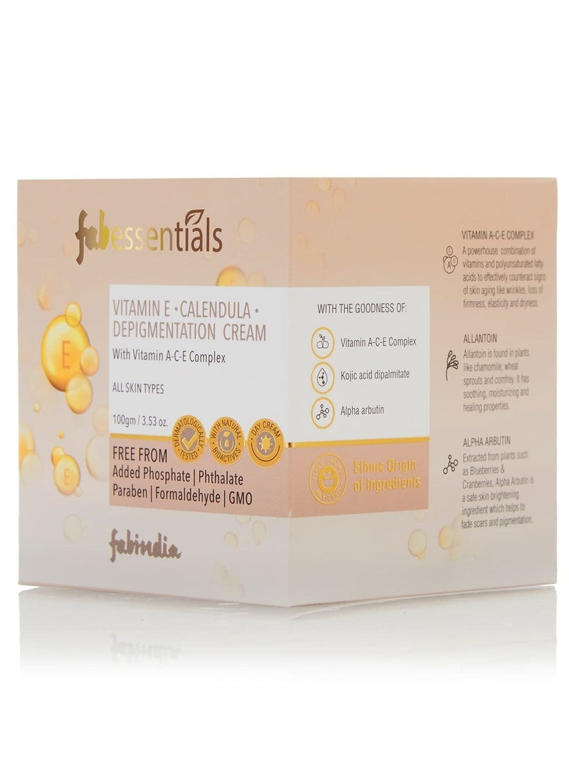 Fabessentials Vitamin E & Calendula Depigmentation Cream | Reduces Dark Spots & Evens Skin Tone - 100g | Brightening & Nourishing Formula for Flawless Skin - Image 2