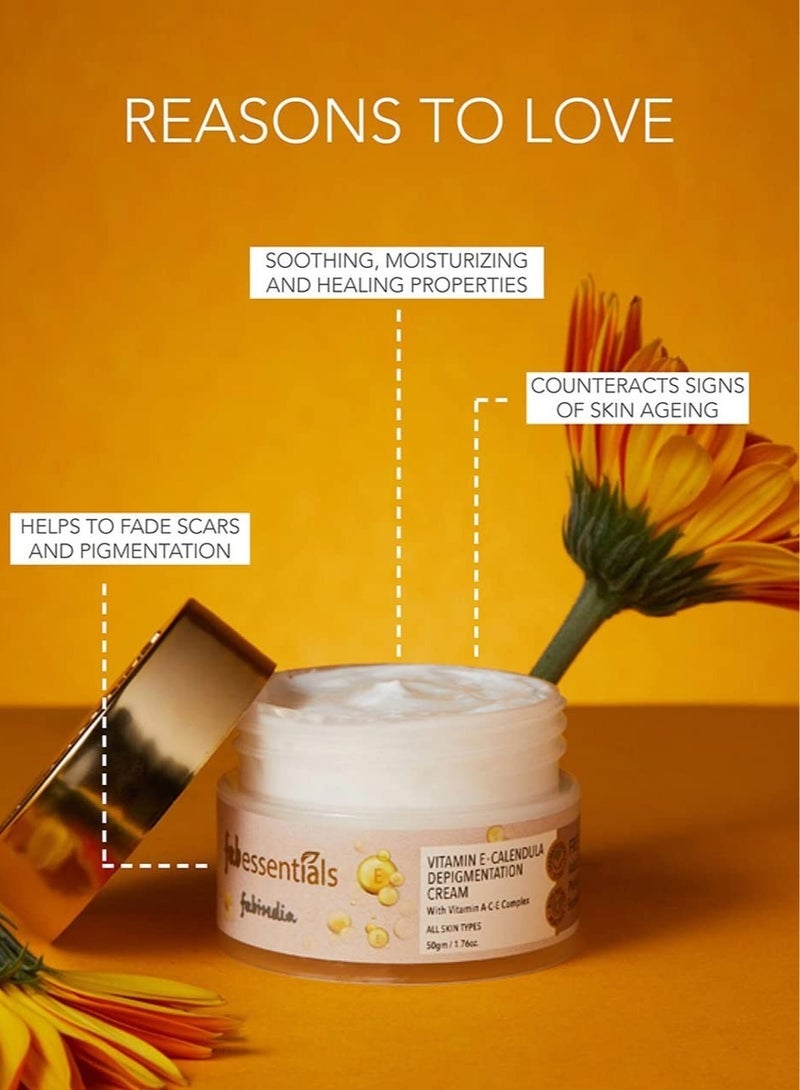 Fabessentials Vitamin E & Calendula Depigmentation Cream | Reduces Dark Spots & Evens Skin Tone - 100g | Brightening & Nourishing Formula for Flawless Skin - Image 3