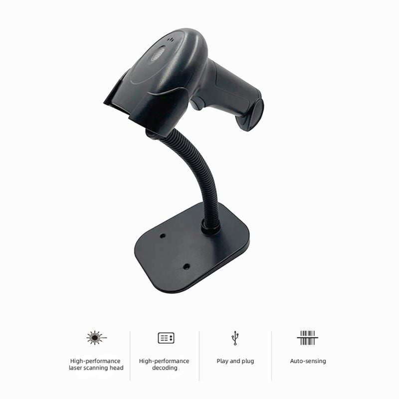 USB Barcode Scanner 1D Handheld Wired Bar Code Reader with Stand Support Paper Code Compatible with Windows Android Linux System for Supermarket Library Book Shop Logistics Retail Warehouse - Image 3