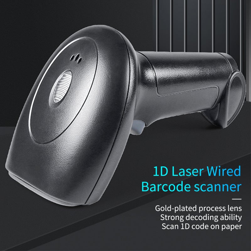 USB Barcode Scanner 1D Handheld Wired Bar Code Reader with Stand Support Paper Code Compatible with Windows Android Linux System for Supermarket Library Book Shop Logistics Retail Warehouse - Image 2