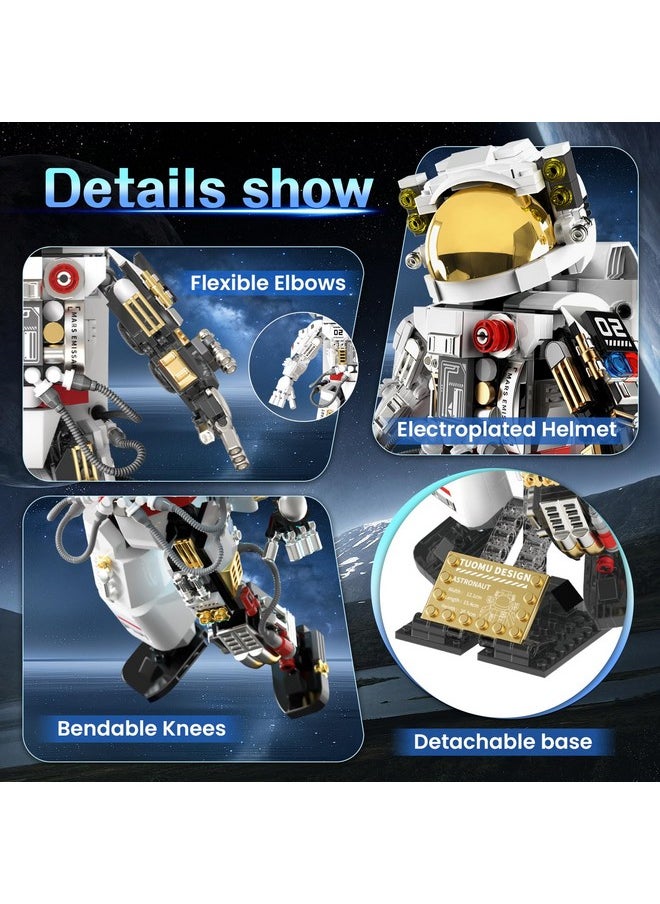 HBUDS Space Astronaut Building Sets, HBUDS Space Toys Building Blocks Stem Kit, Cool Astronaut Toy Room Decor with Display Stand, Birthday Ideas for Boys Girls Adults Kids 8-14 and Up  - Image 4