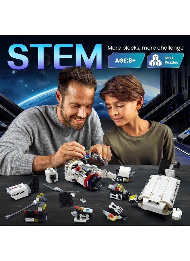 HBUDS Space Astronaut Building Sets, HBUDS Space Toys Building Blocks Stem Kit, Cool Astronaut Toy Room Decor with Display Stand, Birthday Ideas for Boys Girls Adults Kids 8-14 and Up  - Image 3