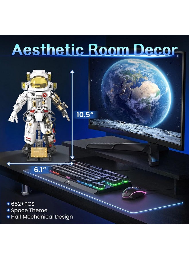 HBUDS Space Astronaut Building Sets, HBUDS Space Toys Building Blocks Stem Kit, Cool Astronaut Toy Room Decor with Display Stand, Birthday Ideas for Boys Girls Adults Kids 8-14 and Up  - Image 5