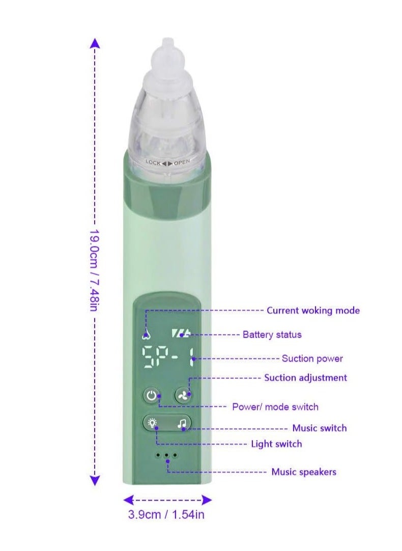 Generic 2 in 1 Baby Nasal Aspirator & Blackhead Remover Vacuum Electric Nose Suction Nose Cleaner with 3 Suction Strengths LED Display  - Image 2